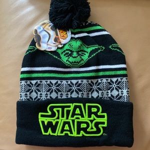 NWT! STAR WARS Yoda Green/Black Winter Knit Hat